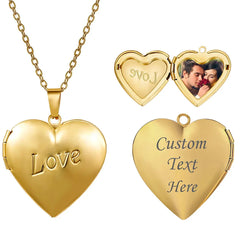 Ember Heart: Modern Photo Locket Necklace