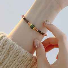 Blushed Rosewood Bracelet | Agate | Hetian jade