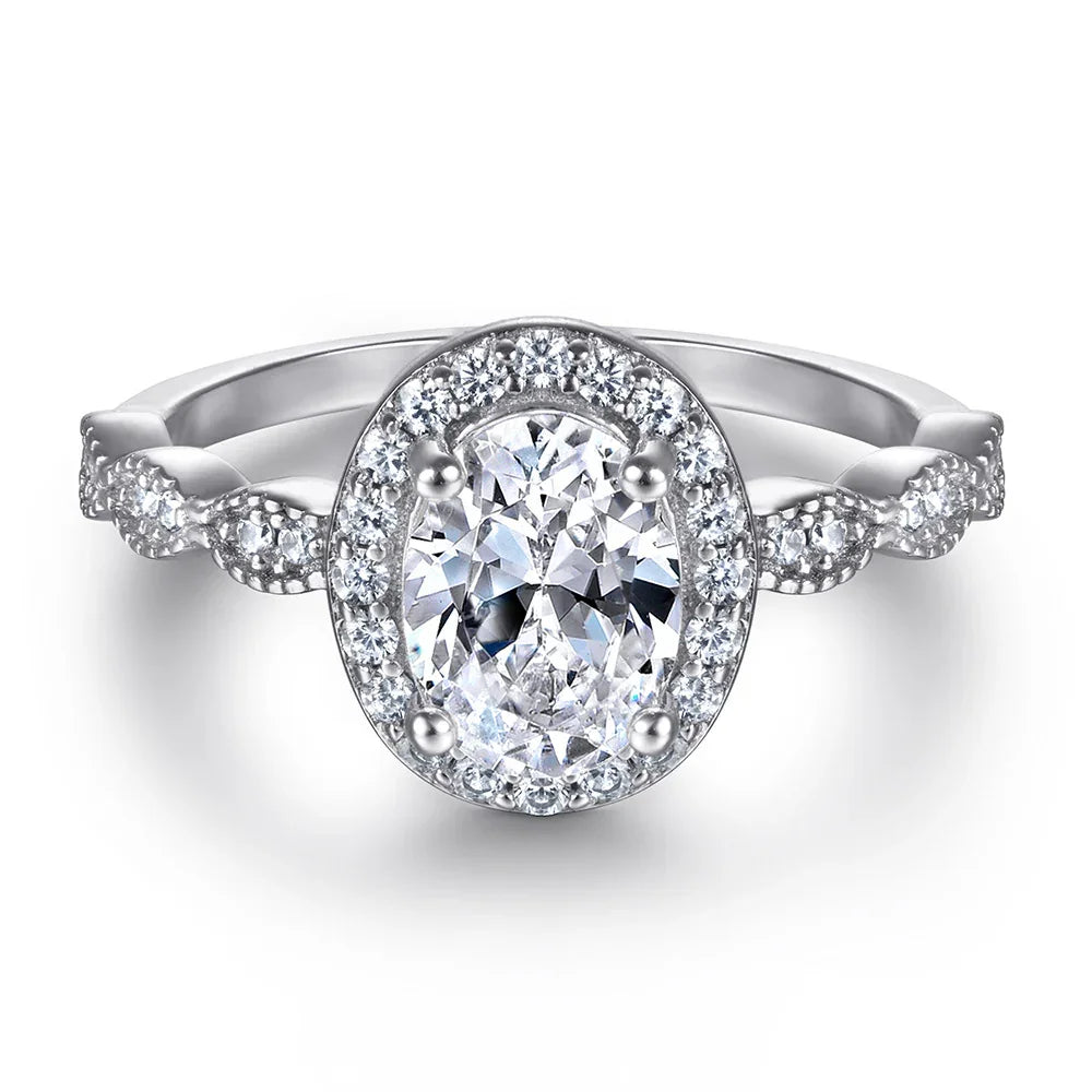 1.5ct Stellar Halo Ring | S925 Silver | Liora Gems