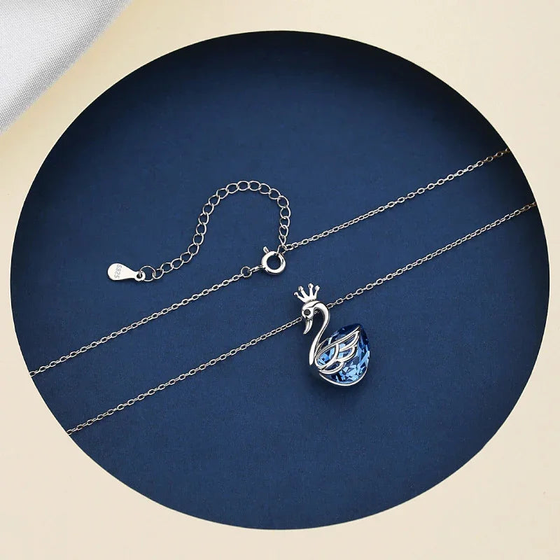 Regal Swan Luster Necklace | S925 Silver | Liora Crystal