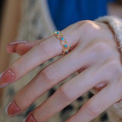 French Garden Ring | Sustainable Metal | Liora Crystal