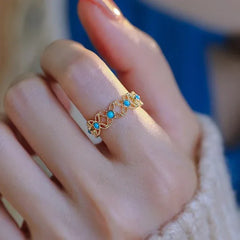 French Garden Ring | Sustainable Metal | Liora Crystal