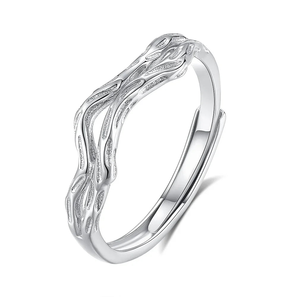 Ocean Crest Band and Starlight Vine Band | S925 Silver | Luminous enamel