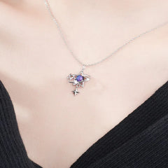 Celestial Orbit Glass Stone Necklace | S925 Silver | Liora Gem