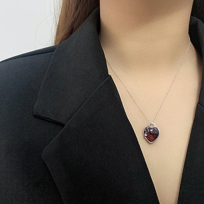 Heartlock Necklace  | S925 Silver | Liora Crystal