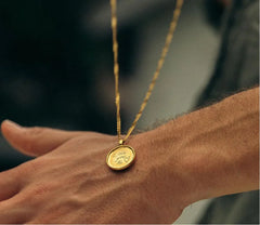 Timeless Whispers: Vintage Engraved Round Necklace