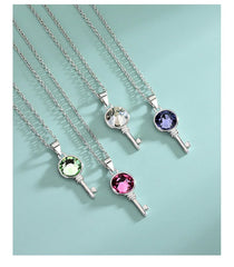 Liora Key Necklace | S925 Silver | Liora Crystal