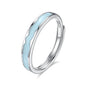 Tidal Current Band and Heart Crest Ring | S925 Silver | Luminous enamel