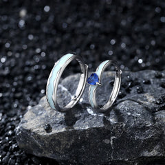 Tidal Current Band and Heart Crest Ring | S925 Silver | Luminous enamel