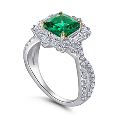 2ct Emerald Queen Ring  | S925 Silver | Liora Crystal