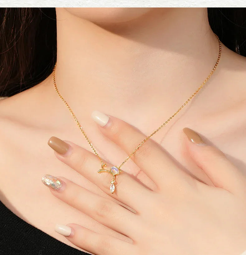 Purr & Glimmer Cat-Fish Necklace  | S925 Silver | Liora Crystal