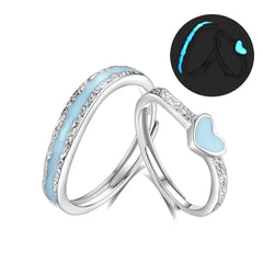 Stardust Current Band and  Heartstream Glow Ring | S925 Silver | Luminous enamel