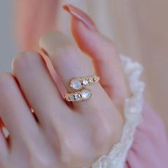 Serpent's Whisper Ring | Sustainable Metal | Mother-of-pearl shell