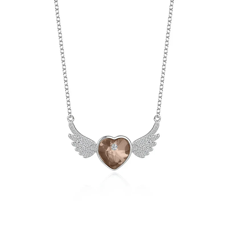 The SERAPH WING Heart Necklace  | S925 Silver | Liora Crystal