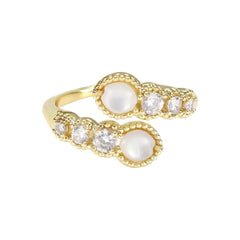 Serpent's Whisper Ring | Sustainable Metal | Mother-of-pearl shell