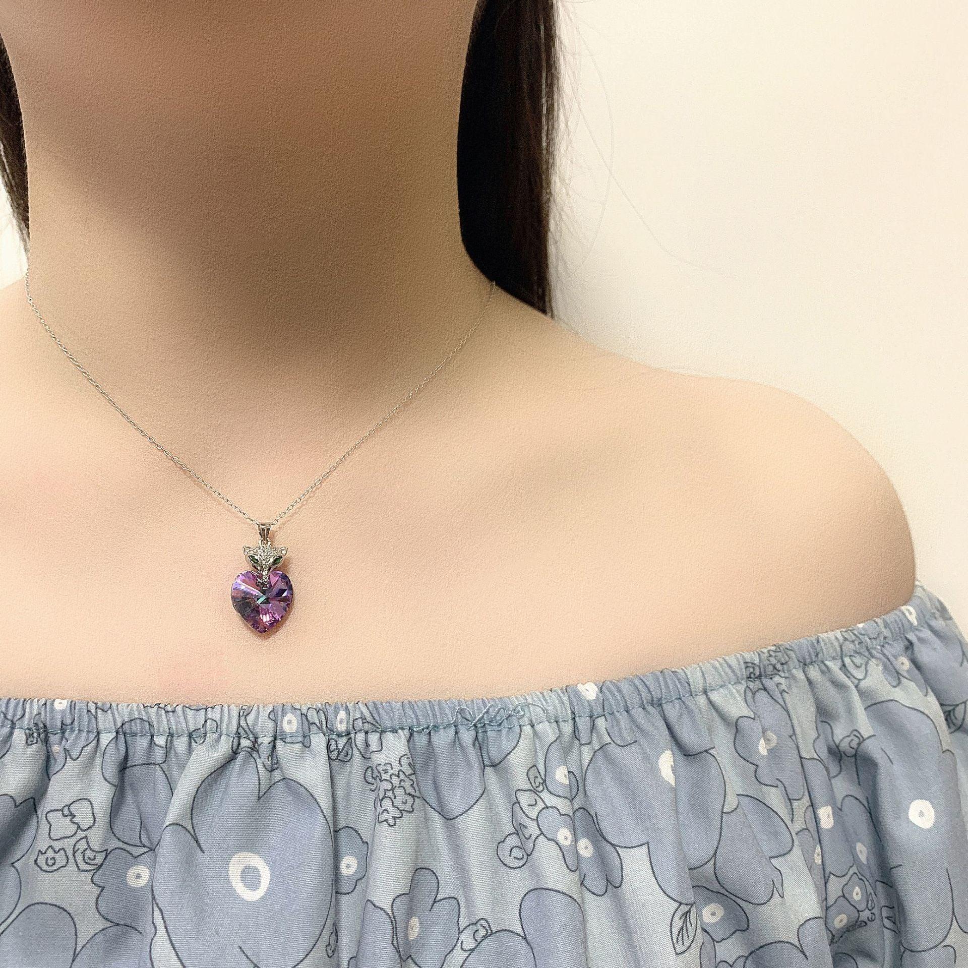Enchanted Fox Ombré Necklace | S925 Silver | Liora Crystal