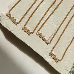 Birthstones & Name Engraving Necklace