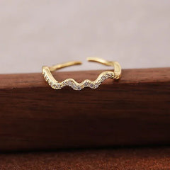 Golden Ripple Ring | Sustainable Metal | Liora Gems