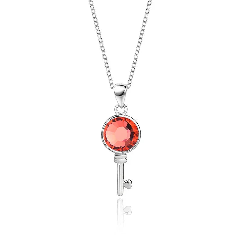 Liora Key Necklace | S925 Silver | Liora Crystal