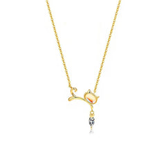 Purr & Glimmer Cat-Fish Necklace  | S925 Silver | Liora Crystal