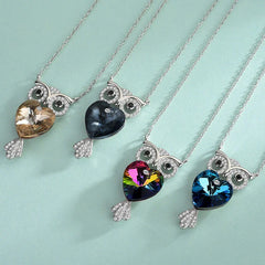 Enchanted Owl Ombré Pendant Necklace | S925 Silver | Liora Crystal