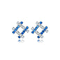 Blue Checkerboard Studs | S925 silver | Liora Gems