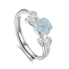 Lunar Grove Band and Bloom Glow Ring | S925 Silver | Luminous enamel