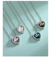 Ocean’s Heart Pendant Necklace | S925 silver | Liora Crystal