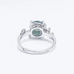 Secret Garden Ring - Self-Sizing | S925 Silver | Moss Agate Stone