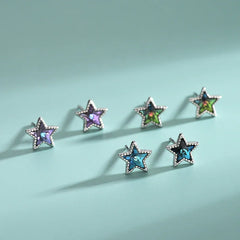 Stardust Ombre Stud Earrings  | S925 Silver | Liora Crystal