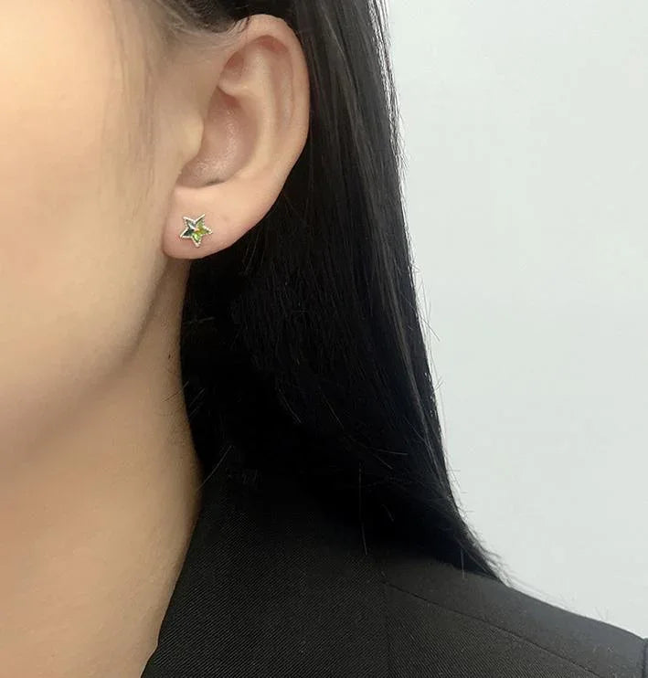 Stardust Ombre Stud Earrings  | S925 Silver | Liora Crystal