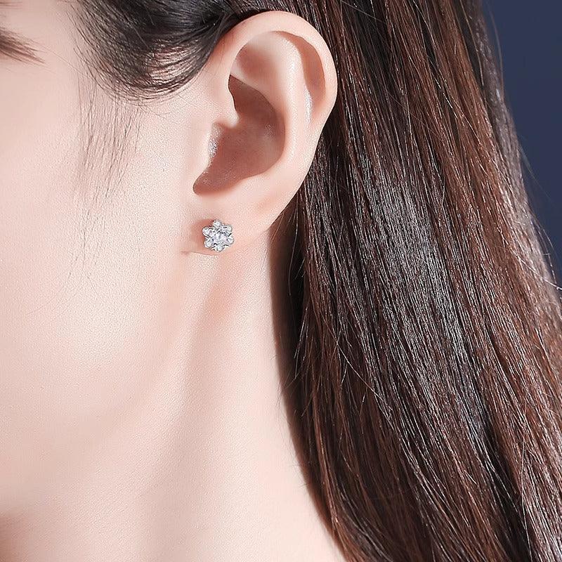 Snow Shadow Star - moissanite Earrings - Liora