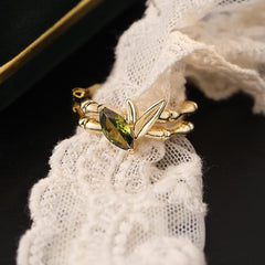 Golden Bamboo Ring | Sustainable Metal | Liora Gems