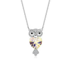 Enchanted Owl Ombré Pendant Necklace | S925 Silver | Liora Crystal