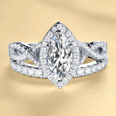 Marquise Cluster Ring Set | S925 Silver | Liora Gems