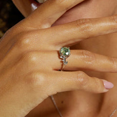 Secret Garden Ring - Self-Sizing | S925 Silver | Moss Agate Stone