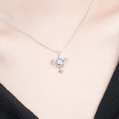 Celestial Orbit Glass Stone Necklace | S925 Silver | Liora Gem