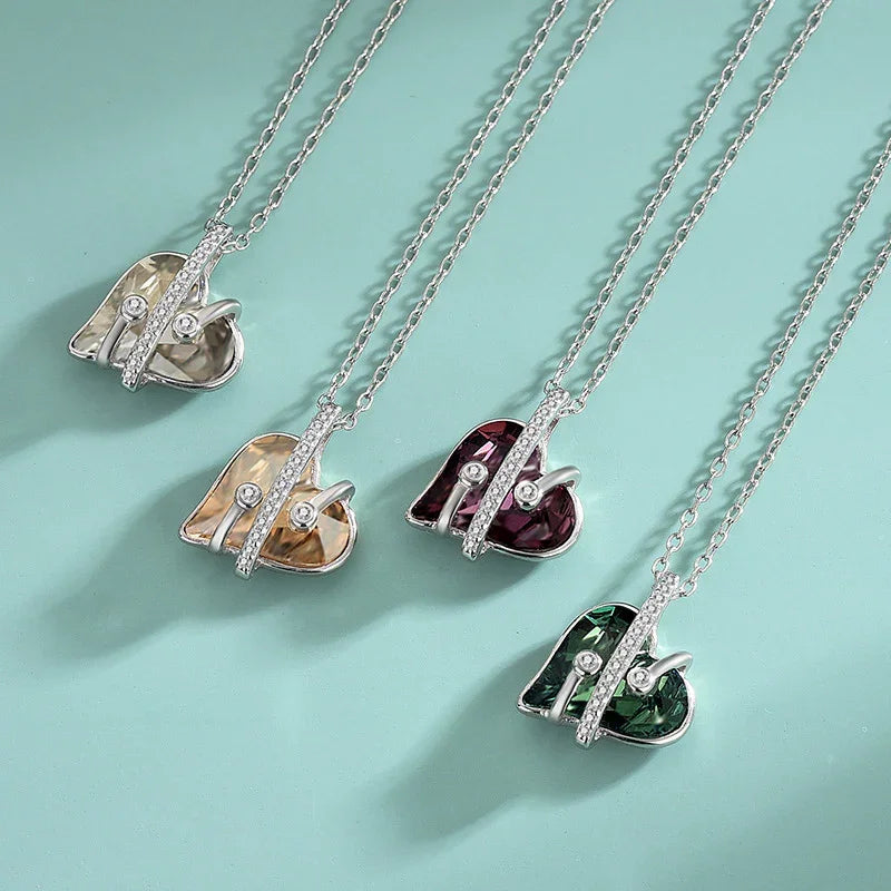 The OCEAN HEART Necklace  | S925 Silver | Liora Crystal