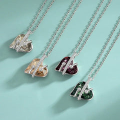 The OCEAN HEART Necklace  | S925 Silver | Liora Crystal