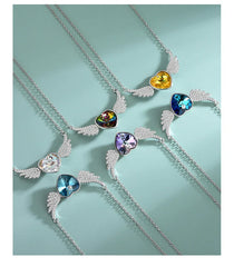 The SERAPH WING Heart Necklace  | S925 Silver | Liora Crystal