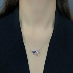 Celestial Twins Star Necklace  | S925 Silver | Liora Crystal