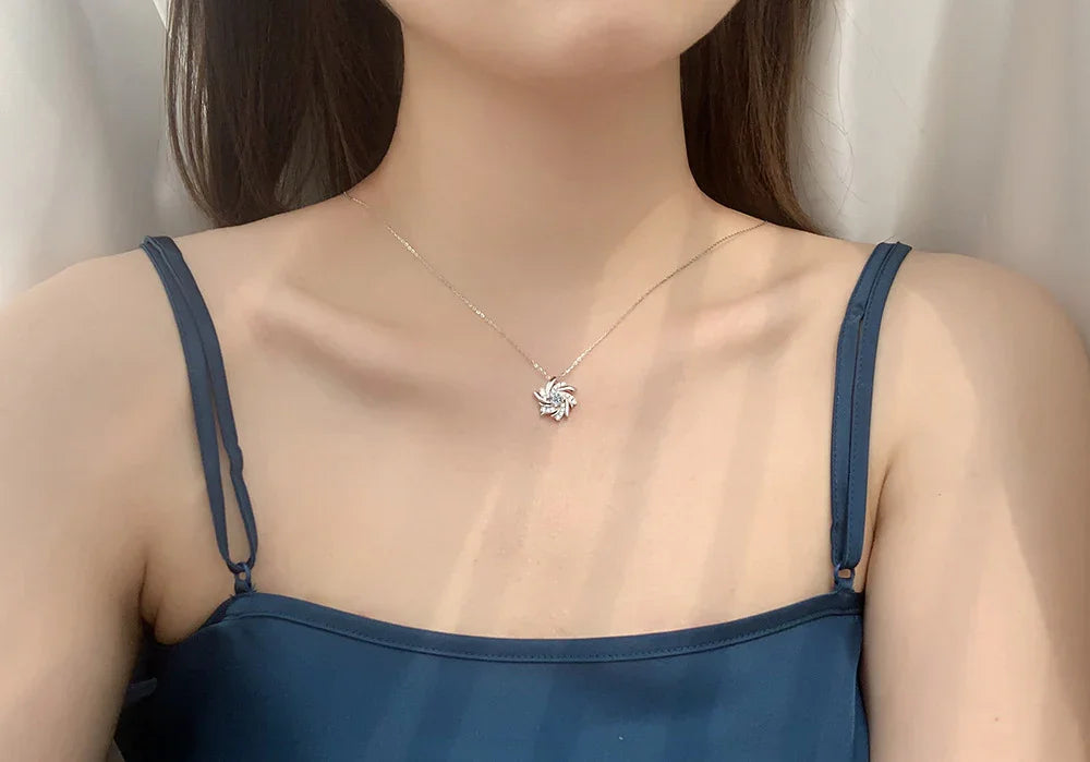 Stellar Swirl Moissanite Necklace - Liora