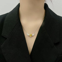 The SERAPH WING Heart Necklace  | S925 Silver | Liora Crystal