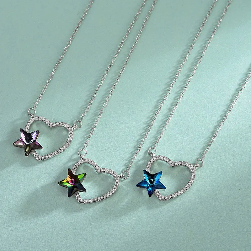 The CELEST Gradient Necklace  | S925 Silver | Liora Crystal