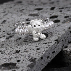 Sweet Bear Ring | Sustainable Metal | Pearl
