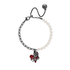 Crimson Bloom Pearl Bracelet | Sustainable Metal | Pearl