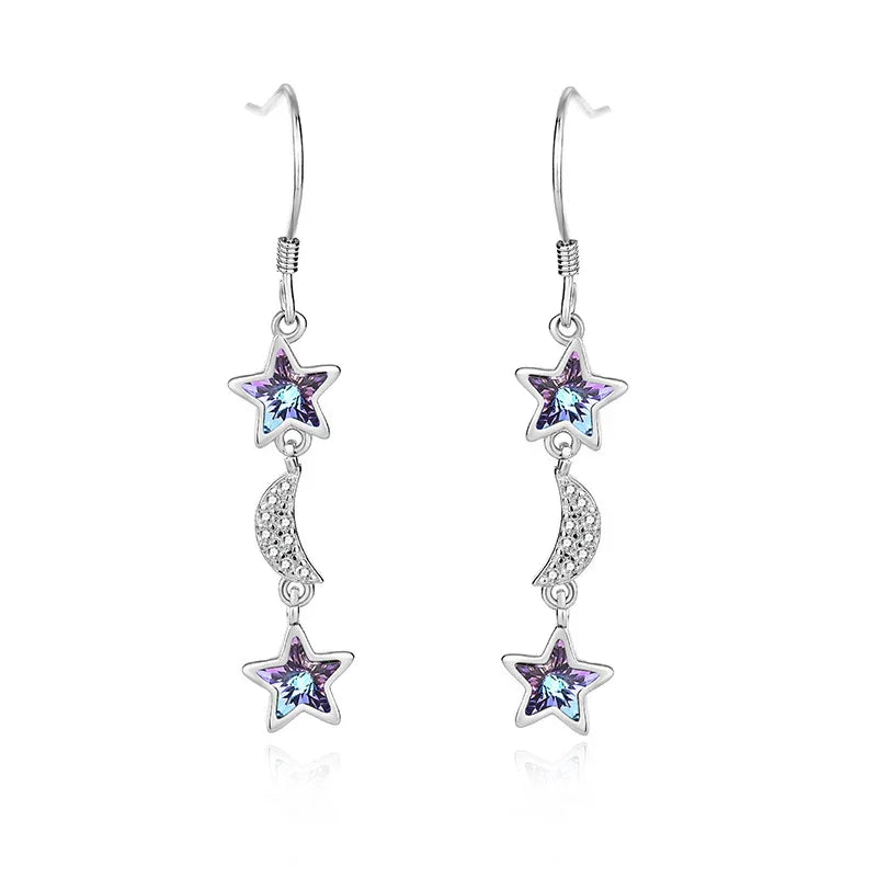 Liora Stellar Nocturne Drop Earrings  | S925 Silver | Liora Crystal