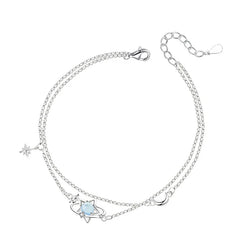 Celestial Orbit Glass Stone Necklace | S925 Silver | Liora Gem