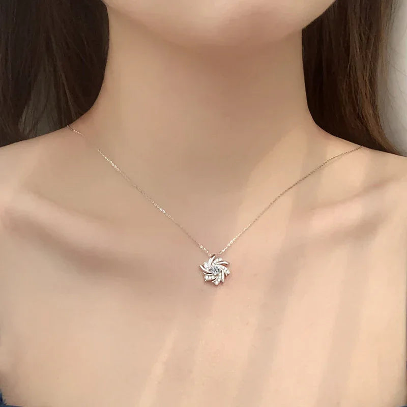 Stellar Swirl Moissanite Necklace - Liora