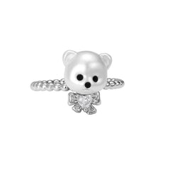 Cream Bear Ring | Sustainable Metal | Liora Gems